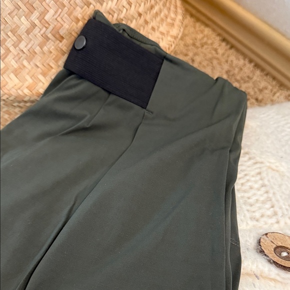 ADAY Moss Green Straight-Leg Pants